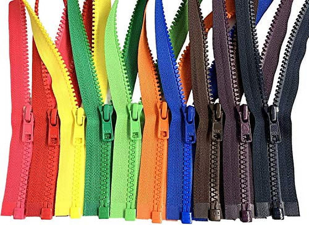 8PCS YKK Separating Jacket Zippers for Sewing Coat Clothes Jacket Zipper  Heavy Duty Plastic Zippers Bulk in 8 Colors - Made in The USA (28 Inches)  
